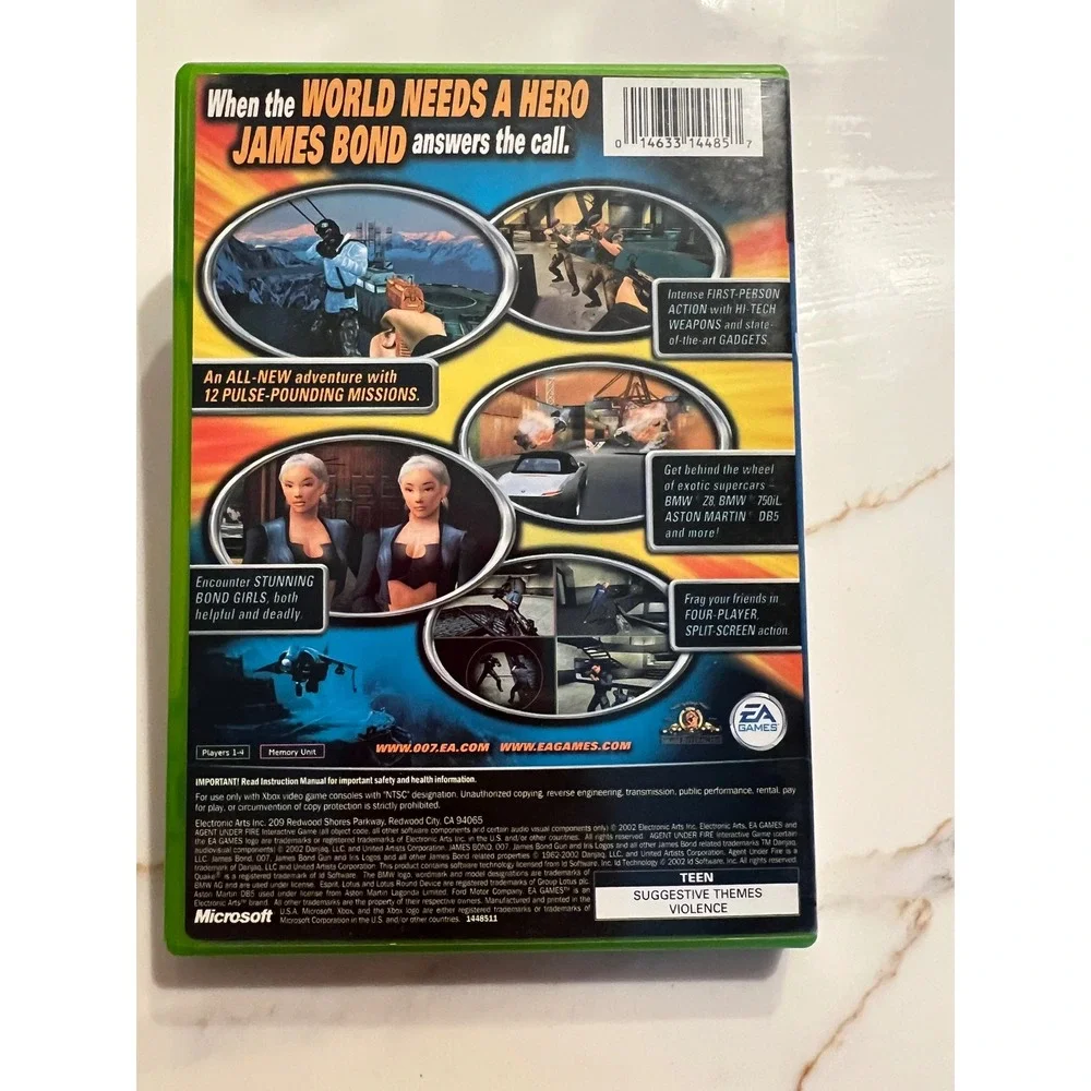 James Bond 007 Xbox Game Bundle Agent Under Fire and Nightfire EA Games Original